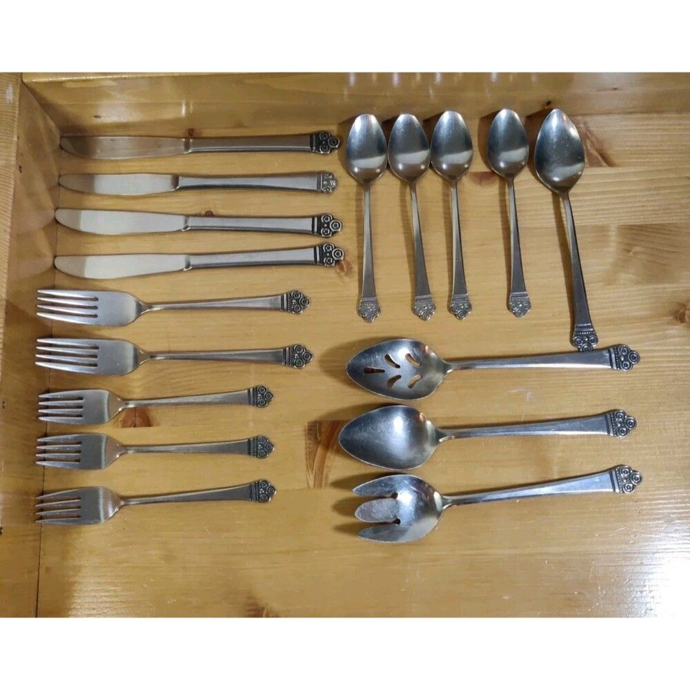 Vintage Lot Of 17 pcs. National Stainless Costa Mesa Japan W Serving Utensils